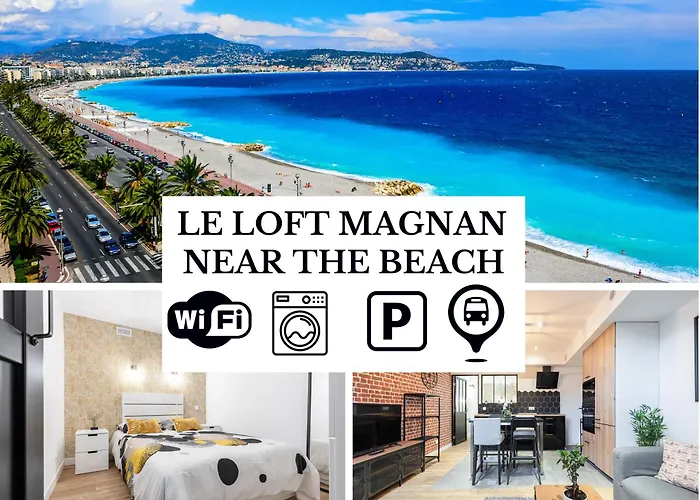 Loft Magnan - Parking - Ideal Couples -beach -tram & Supermarkets - New & Confort-ac Nice